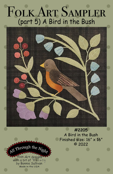 KB2205 Folk Art Sampler A Bird in the Bush