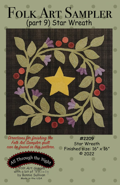 #2209 Folk Art Sampler- Star Wreath