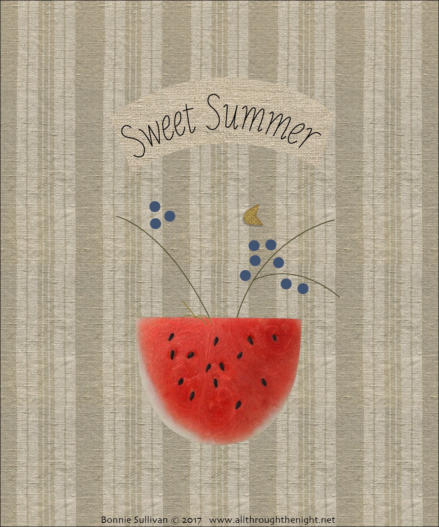 F1727 - Sweet Summer (July) Preprinted Fabric