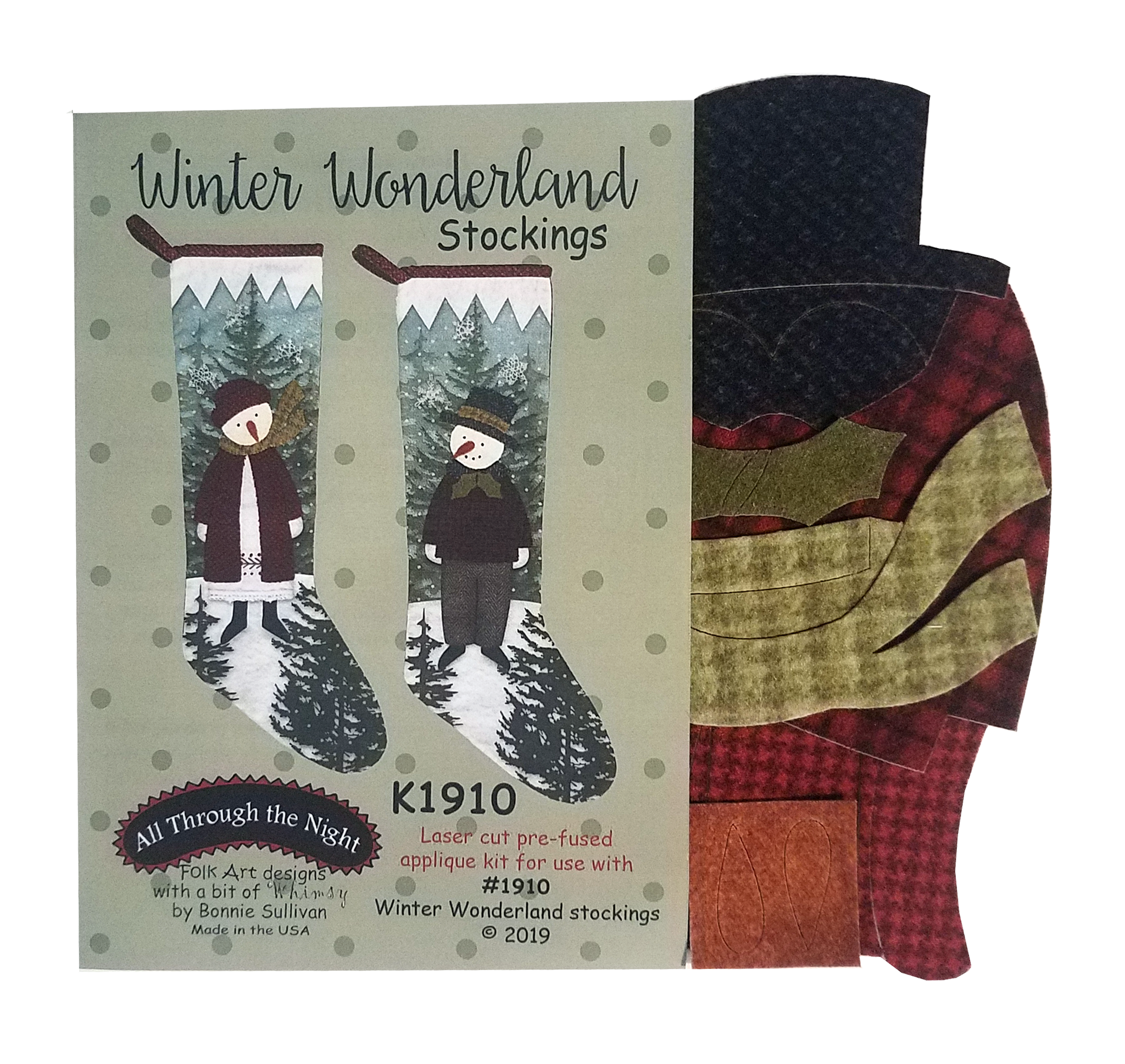 KA1910 Winter Wonderland Stockings Applique Pieces