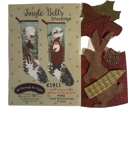 KA1911 Jingle Bells Stockings Applique Pieces