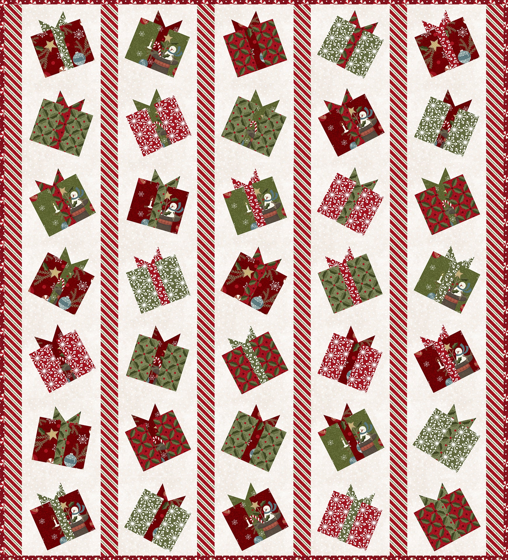 Free Download- Peppermints and Presents Quilt